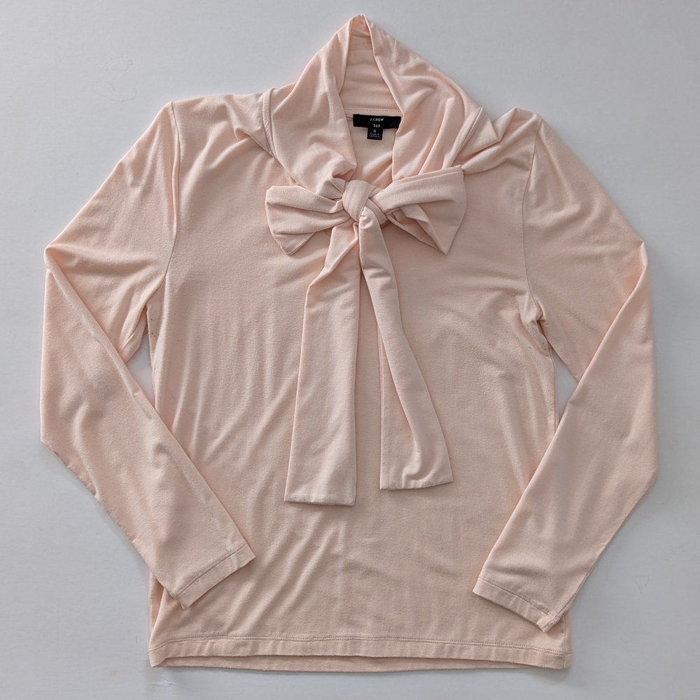 J. Crew Light Pink Bow Shirt S